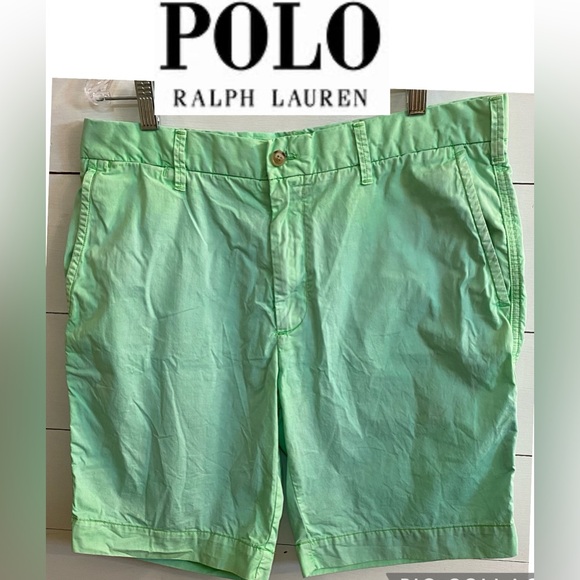 Polo Ralph Lauren Classic Fit Men’s‎ Sz 33 9” Green Cotton Chino Shorts - Picture 1 of 12